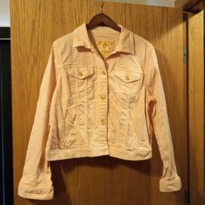 Womens Michael Kors jacket light orange peace colored 23 long 22 armpit XL